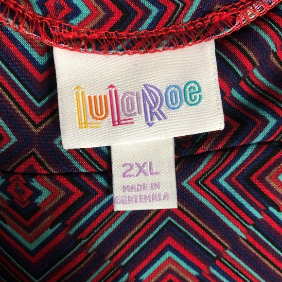 LuLaRoe Geometric Diamond Print Azure Skirt - Picture 5 of 8